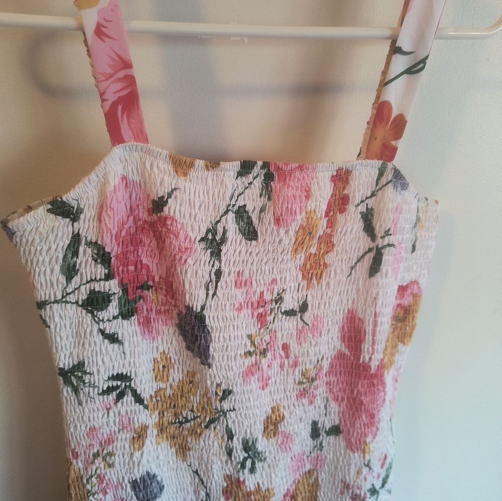 Floral Smocked Dress with Straps